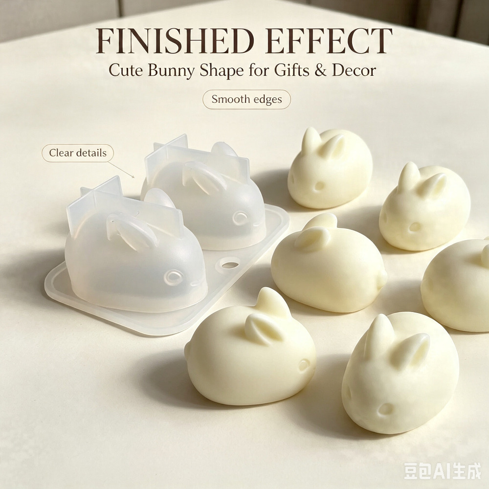 Soap Making Instructions - 3D ミニウサギシリコンモールド食品グレード 2 キャビティバニーモールドキャンドル作り用石鹸チョコレートフォンダンケーキ装飾 DIY 手芸用
