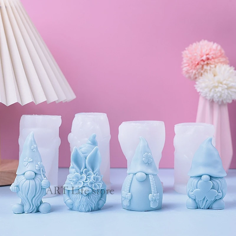 Soap Making Instructions - クリスマスドワーフシリコーンキャンドルモールド 3d サンタクロースアロマセラピー石膏樹脂石鹸作りチョコレートアイスベーキングツールホームギフト