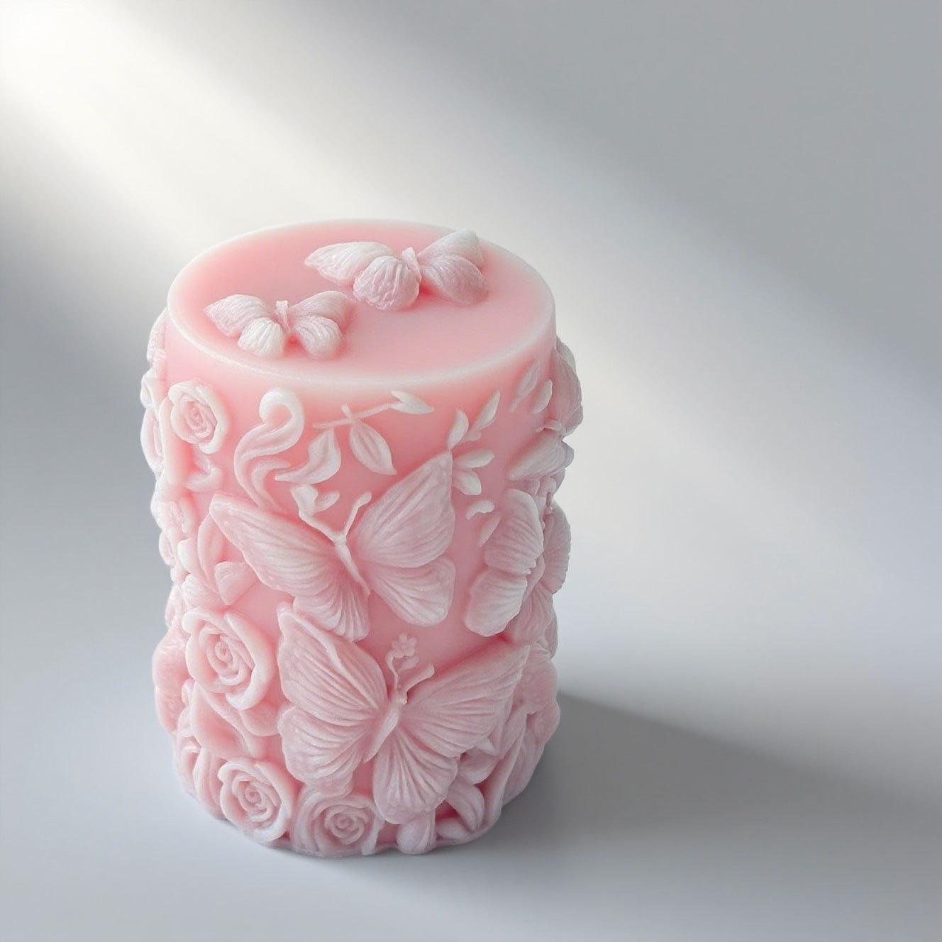 3D蝶の花レリーフ円柱キャンドル型手作り石鹸石膏型樹脂シリコ - Soap Making Instructions のレビューと価格