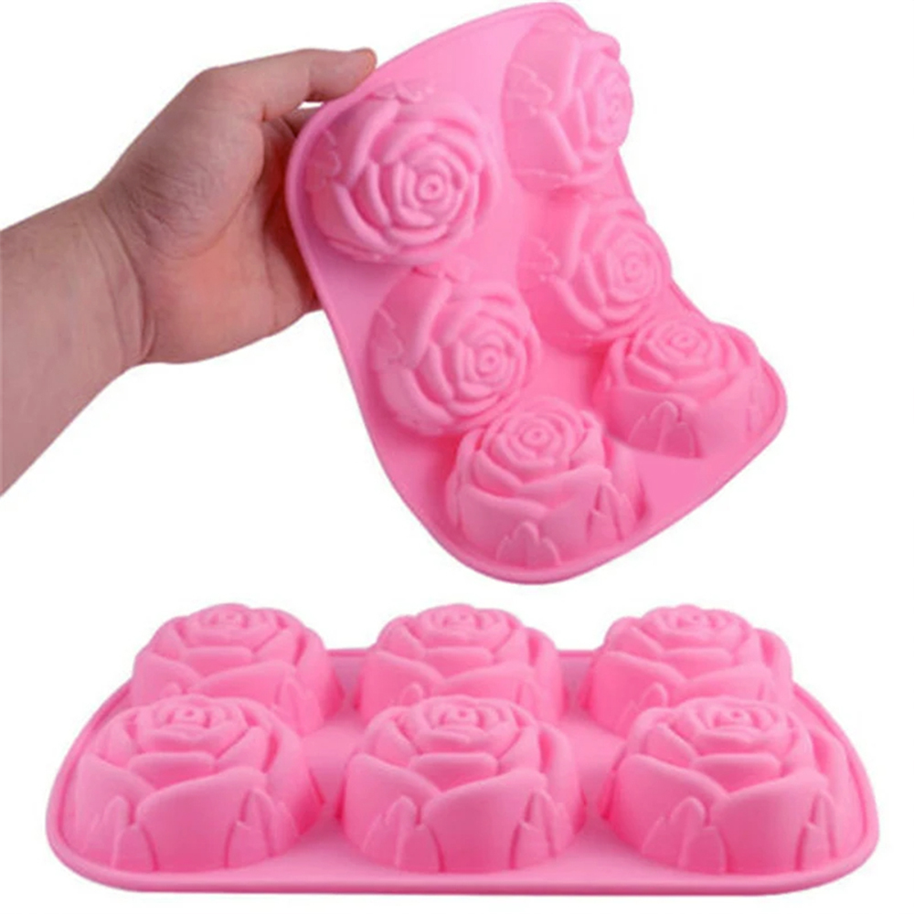 6穴フラワーローズ手作り石鹸キャンドル型シリコンケーキ型ベー - Soap Making Kit For Beginners のレビューと価格